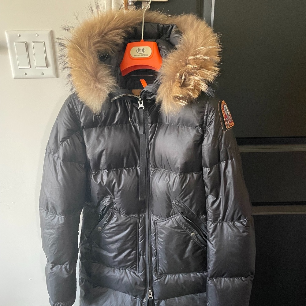 Parajumpers mid long black down coat